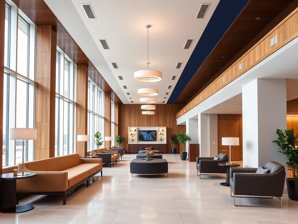 Modern hotel lobby